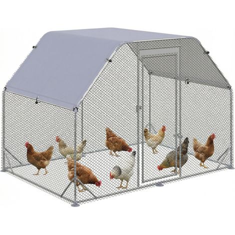 Gallinero exterior con techo para 4-6 gallinas – Refugio para aves de corral – Dimensiones 280x190x195 cm – Protección total
