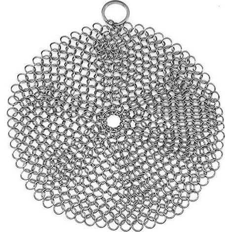 Nettoyant pour poêles en fonte en acier inoxydable 316, nettoyant pour chaînes de cuisson en fonte pour poêles en fonte, poêles pré-culottées, cocottes, grils de barbecue (1/5)