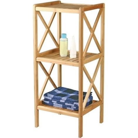 Etagère 3 Niveaux en Bambou 36,5x33x85cm MSV (1/5)