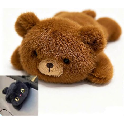 Décoration magnétique en peluche chat pour voiture, 14 cm, animal en peluche kawaii pour l'extérieur de la voiture, décoration magnétique mignonne pour tableau de bord, rétroviseur latéral (1/5)