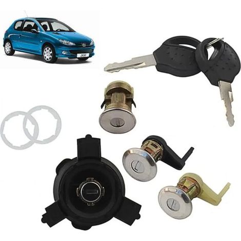 KIT SERRURE BARILLET + BOUCHON RÉSERVOIR CARBURANT PEUGEOT 206 ≥