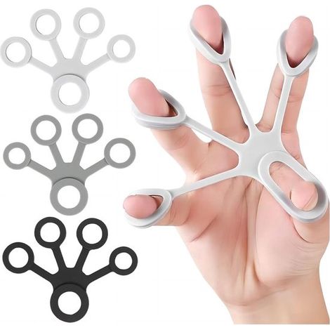 Banda de extensión para dedos Gripster con 3 niveles de resistencia, ideal para ejercicios de entrenamiento muscular, alivio del estrés, fortalecimiento muscular y recuperación de lesiones.