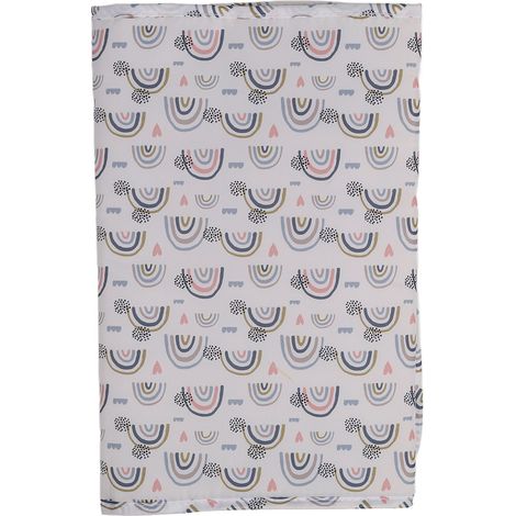Matelas à langer à motifs arc-en-ciel, imperméable, portable et multifonctionnel en nylon blanc (1/5)