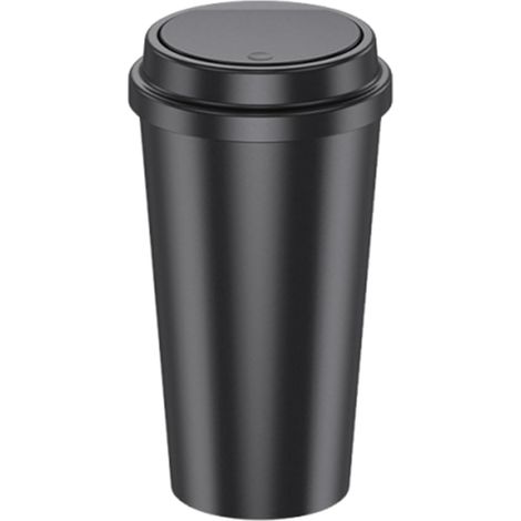 Récipient de voiture 17,6 cm Mini poubelle de voiture Accessoires intérieurs Récipient de fuite en ABS compact avec couvercle, ajustements pour voitures, camions, berlines, camping-cars (1/5)