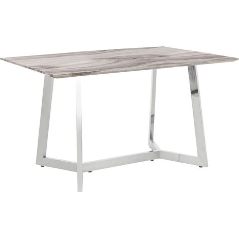 TintoBanc de salle à manger en tissu gris avec pieds en métal noir (1/4)
