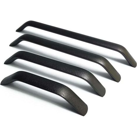 Tiradores para puertas de armarios de cocina y pomos para cajones, tiradores para cajones de armarios, tiradores para muebles de dormitorio, color negro, 2 unidades, separación entre orificios de 96 m (1/4)