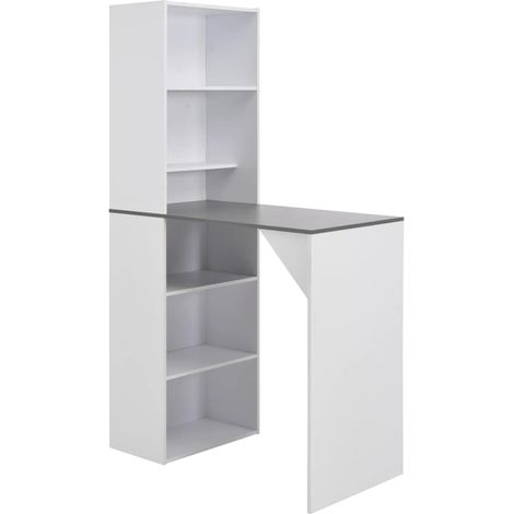 Mesa alta de bar con armario blanca 115x59x200 cm vidaXL (1/5)