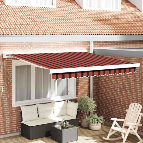 Einziehbare Markise Rot und Schwarz 300 x 250 cm