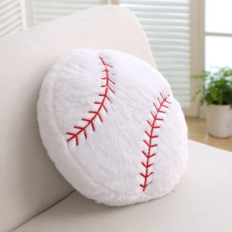 45 cm großes Baseball-Plüschkissen – Flauschiges und strapazierfähiges Plüsch-Fußballkissen, Sportspielzeug, weiches Sofa-Zimmerdekor-Geschenk (weiß)