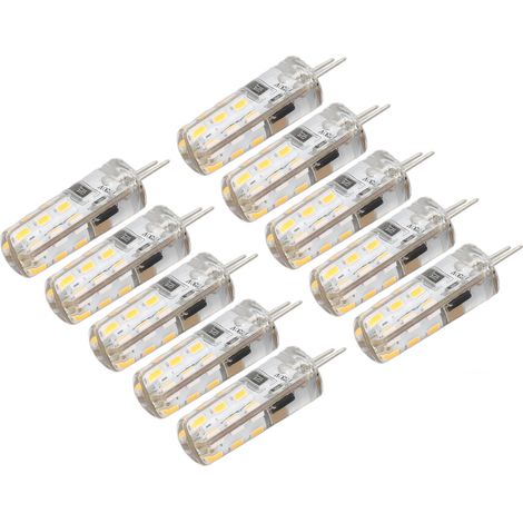10 ampoules LED G4 culot bi-broche silicone blanc chaud 3000K 1,5W AC220V 110LM lampes de remplacement pour paysage (1/5)