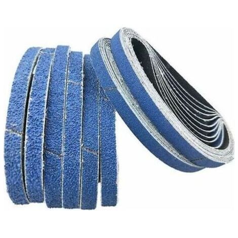 Bandes abrasives en corindon zirconium, 13 x 457 mm, chaque grain 4 x 40/60/80/120 - Paquet de 16 bandes abrasives (1/4)