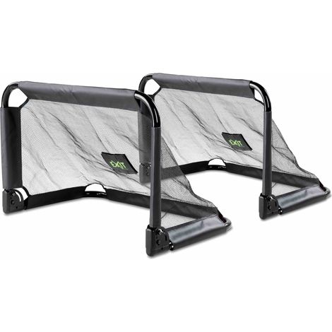 SOLO porta da calcio in acciaio 90x60cm (set di 2) - nera. Robusto telaio zincato e verniciato a polvere per una lunga durata. Rete a maglia fine (1/5)