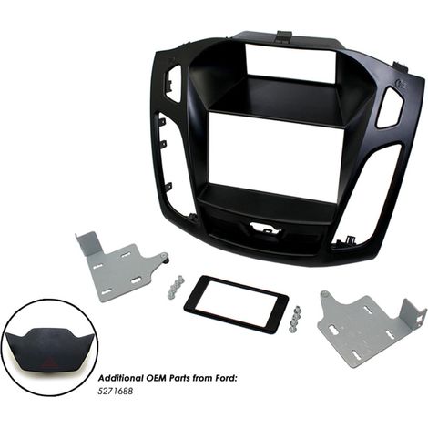 Facade autoradio 2DIN compatible avec Ford Focus ap15 Noir