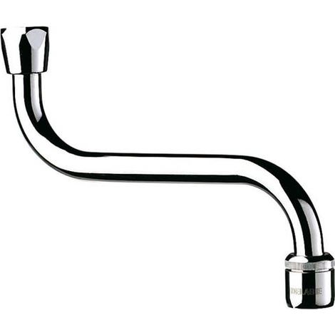 Delabie – Bec horizontal à brise-jet réglable F1/2' L.150 mm – Laiton massif chromé – Brise-jet régulé 3 l/min – Fixation renforcée – 940152