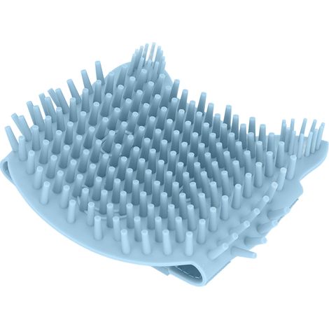 Coin détente pour chats, tapis de massage en silicone souple avec herbe à chat pour chats, chatons, chiens et chiots, bleu, taille L (1/5)