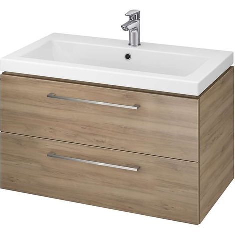 Cersanit Lara - Armario con lavabo, 45x79x45 cm, 2 cajones, nogal S801-154-DSM (1/3)