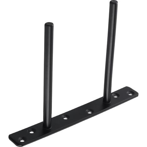 Juego de 2 soportes invisibles para estantes flotantes, soporte metálico para estantes flotantes de madera ocultos con montaje en pared, acabado negro mate. (1/5)
