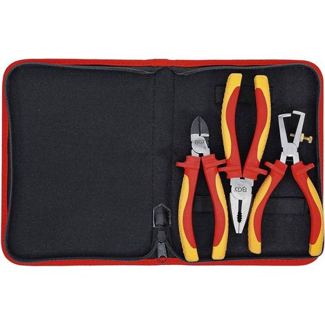 Jeu de Pinces VDE 3 pcs - Isolation 1000V, Ergonomiques et Sécurisées, Acier, Pro - D-Work (1/5)