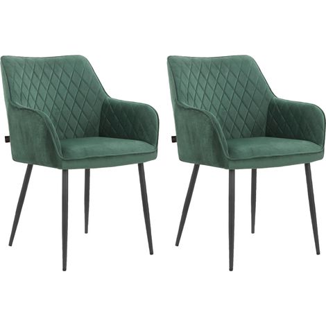 Elvira-Lot de 2 fauteuils vert foncé (1/5)