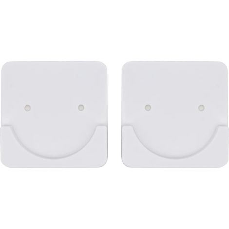 Support de tringle à rideaux sans perçage, crochets pour tringle à rideaux, 2 pièces (carré blanc) (1/5)