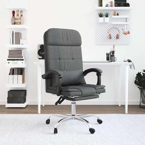 Fauteuil Relax inclinable Fauteuil de massage - Fauteuil de bureau Gris foncé Tissu BV835634 - BonneVie (1/5)