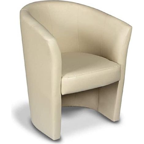 Fauteuil Abrera, Fauteuil de salon, Siège rembourré, Chaise avec accoudoirs en simili cuir, 64x63h76 cm, Gris (1/3)