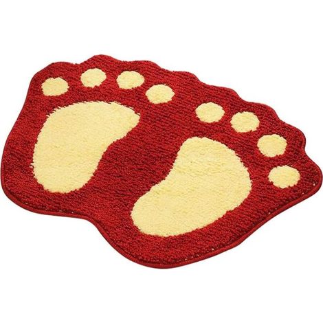 Rutschfeste Badematte, schnell trocknend, wasserabsorbierend, für Schlafzimmer, Küche, Flur, Eingang, Baumwolle, rot, Größe M (60 x 40 cm) (1/5)