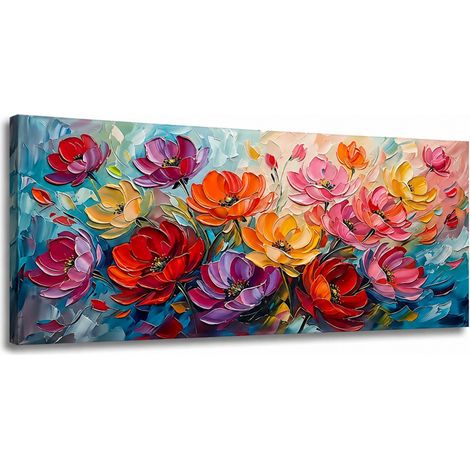 Lupia Quadro moderno soggiorno camera da letto Canvas World ARMONIA DI PETALI 52x122 cm, Stampa su Tela, Telaio in Legno