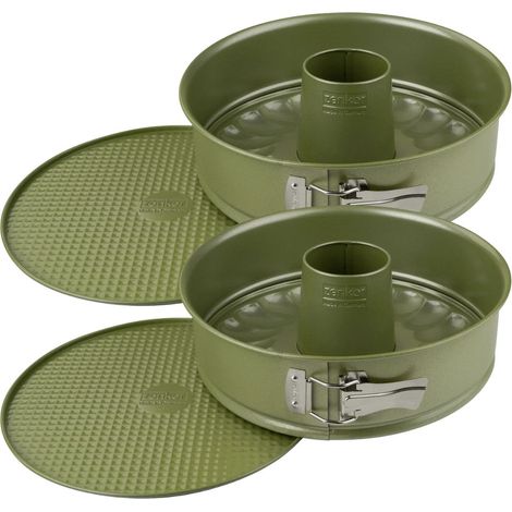 Ensemble de 2 Moules à manqué et à savarin double fond 26 cm Zenker Green Vision (1/5)