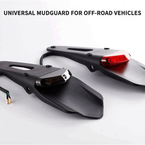 Garde-boue universel pour véhicules tout-terrain, garde-boue arrière de moto avec feu arrière LED (1/5)