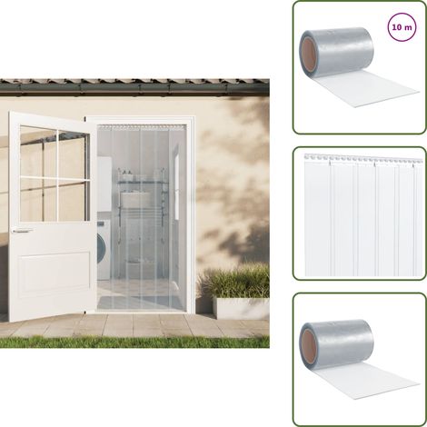Rideau de porte transparent 300 mmx2,6 mm 10 m PVC - Rideau De Porte - Rideau Pvc - Isolation Thermique - Rideau Antibruit - Protection Contre Les Insectes (1/5)