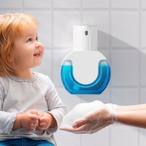 Automatic Soap Dispenser, 420ml Wall Mounted Soap Dispenser Set, USB Rechargeable with Infrared Motion Sensor, Suitable for Kitchen and Bathroom (Foam Model) MUMU (1/4)
