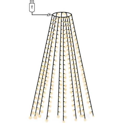 Guirlande lumineuse filet d'arbre de Noël 250 LED 250 cm