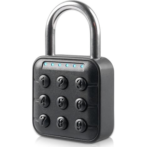Cadenas à Combinaison 6 Chiffres, Cadenas à Code Electronique avec Serrure Numérique, Cadenas Code Exterieur Etanche, Réinitialisables Cadenas de Sécurité pour Casiers Bagages Bureaux (1/5)
