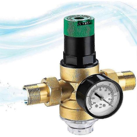 Régulateur de pression d'eau 3/4 po avec manomètre intégré et filtre à mailles (1/5)