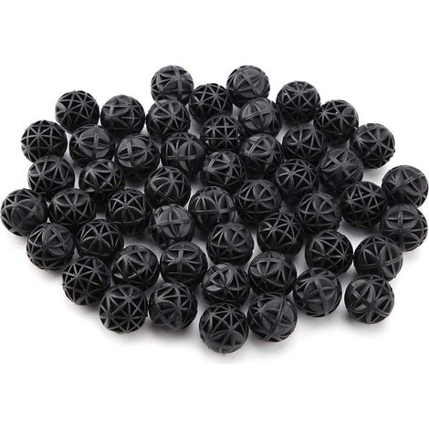 35 pcs Bio Balle, 26mm Balle Biologique pour Fish Tank Pond Aquarium Fontaine Cascade Filtration et Nettoyage (Noir) (1/5)