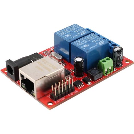 Módulo controlador TCP/UDP con placa de relés Ethernet LAN de 2 vías y conmutador de retardo para servidor web (1/5)