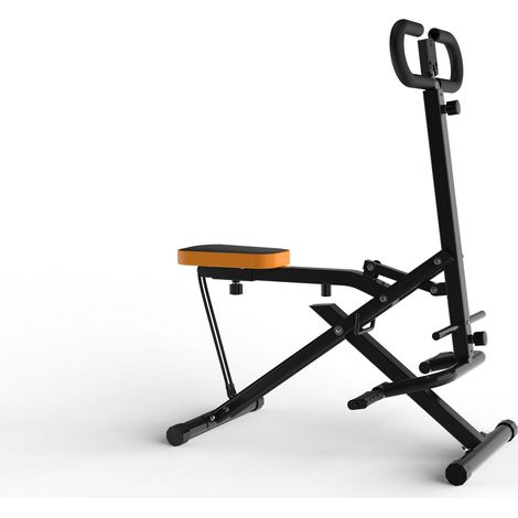 Appareil à squats pliable avec bandes de résistance pour le renforcement des fessiers, des cuisses, des abdominaux, le développé-jambes et le hip thrust, à utiliser à domicile.