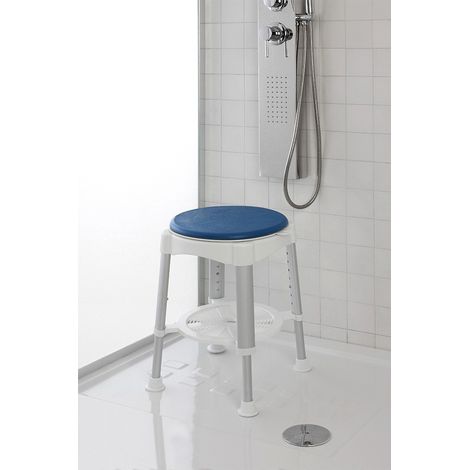 Sgabello doccia girevole altezza regolabile 41-58 cm portata max 150 kg (1/4)