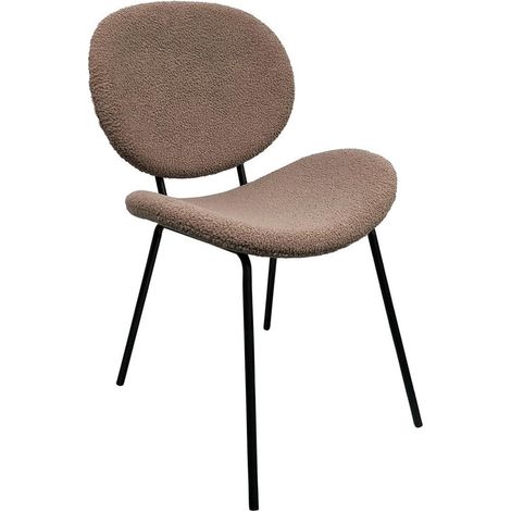 Sedia Maddie con struttura in acciaio verniciato a polvere epossidica, per arredo interno 52 x 59,5 x h 79,5 cm -Marrone / Confezione da 2 pezzi (1/4)