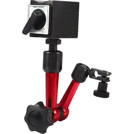 Adjustable tool holder with magnetic base, 8 mm clamping hole diameter support for lever dial indicator (1/4)