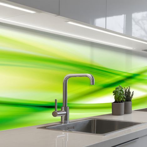 SCHIENALI CUCINA Onde - Astratto - Verde 250x80 cm (1/5)