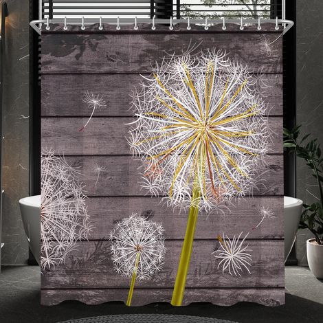 Duschvorhang Löwenzahn 240x200cm Wasserdicht Waschbar Polyester Badezimmer (1/5)