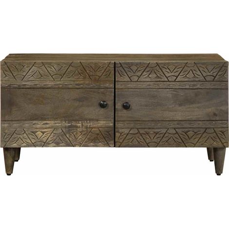 Table basse  Table de salon  Table de café gris clair 80x50x40 cm bois de manguier massif (1/5)