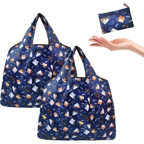 Bolsas de la compra，2 unidades，5240 cm，1410 cm plegadas，Bolsa de supermercado portátil，Bolsa de la compra ecológica，Bolsa de tela Oxford (1/5)