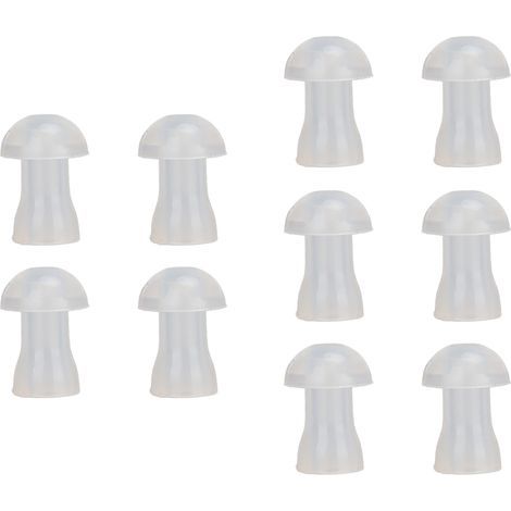 Lot de 10 embouts auriculaires souples de rechange universels pour appareils auditifs, compatibles avec les bouchons d'oreille pour appareils auditifs, taille S 8 mm / 0,31 po (1/5)