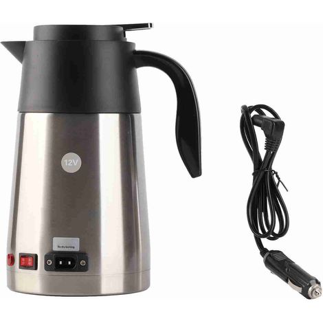 Bouilloire Électrique Voiture 12V/24V Acier Inoxydable 1300ml Isotherme Double Paroi Chauffe-eau Portable pour Voyage Camion (1/4)