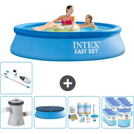 Intex runder aufblasbarer Easy Set-Schwimmpool – 244 x 61 cm – Blau – Inklusive Zubehör CB19 (1/5)
