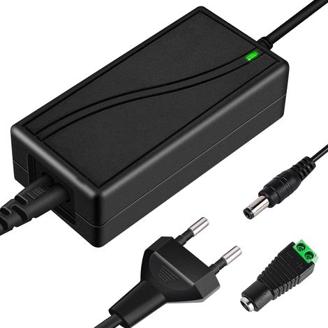 Bloc d'alimentation 12 V 5 A AC DC LED 230 V vers 12 V 60 W Adaptateur transformateur universel Prise européenne 5,5 × 2,5/2,1 mm Prise de sortie CC pour écran LED 5050 3528 (1/5)