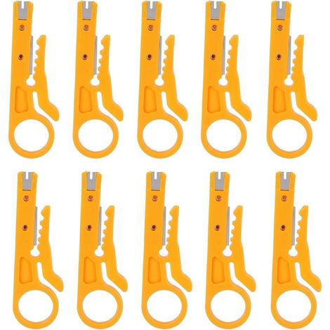 Jeu de dénudeurs de fils, dénudeur de fils réseau, 10 pièces pour câbles de lignes de données CAT ‑ 5, CAT ‑ 5e et CAT ‑ 6 d'un diamètre de 5 à 6,2 mm (1/5)